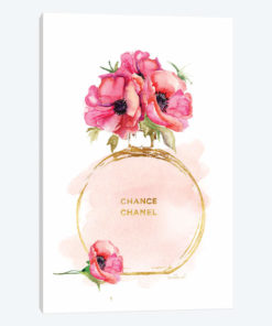 Round Perfume Bottle & Poppies