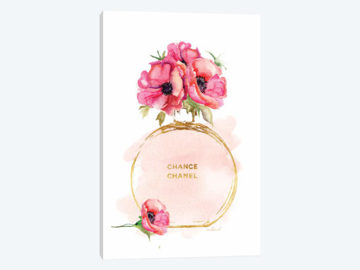 Round Perfume Bottle & Poppies
