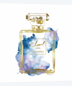 Gold And Blue Perfume Bottle