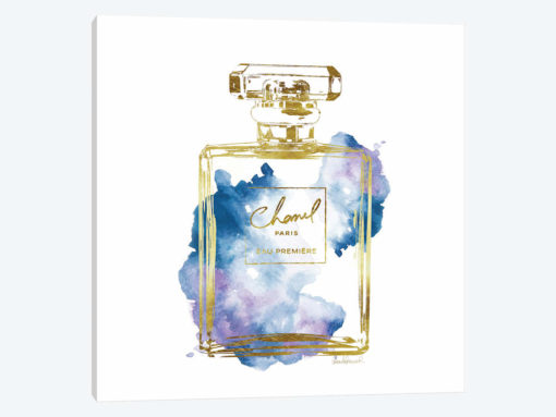 Gold And Blue Perfume Bottle