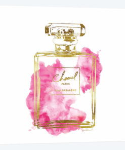 Gold And Bright Pink Perfume Bottle