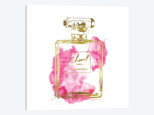 Gold And Bright Pink Perfume Bottle