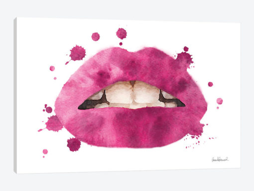 Lips Watercolor Splash, Bright Pink