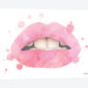 Lips Watercolor Splash, Pale Pink