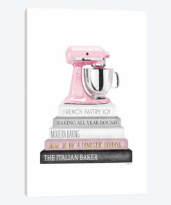 Baking Bookstack With Pink Mixer
