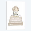 Cream, Champagne, And Gold Bookstack Topped By Vase With White Peony