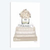 Cream, Champagne, And Silver Bookstack Topped By Vase With White Peony