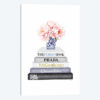Grey And Blue Bookstack Topped With Blue Vase