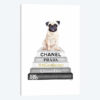 Grey On Grey Bookstack Topped By Pug