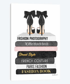 Tall Grey Bookstack Topped By Heels