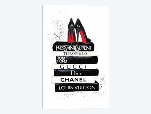 Black And White Book Stack, Ink And Shoes