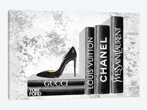 Black Side Books With Shoe - Grunge