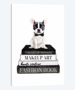 Books Of Fashion, Grey, B&W Frenchie