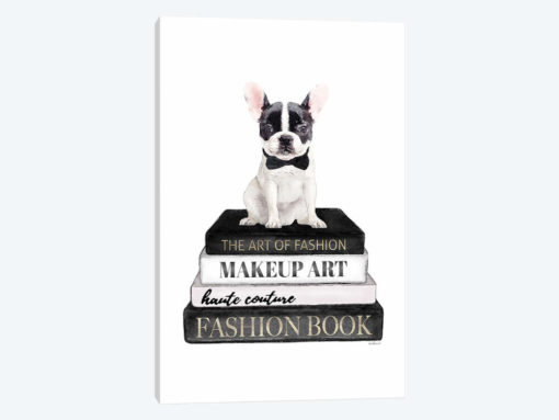 Books Of Fashion, Grey, B&W Frenchie