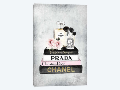 Books Of Fashion, Pink, Makeup Set, Grey Grunge