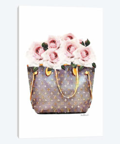 Brown Bag Filled With Blush Roses