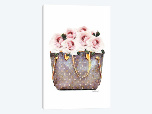 Brown Bag Filled With Blush Roses