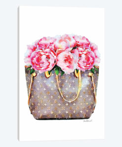 Brown Bag Filled With Pink Peonies