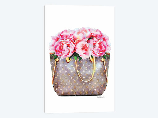 Brown Bag Filled With Pink Peonies