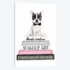 Grey Books With Pink, B&W Frenchie
