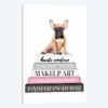 Grey Books With Pink, Fawn Frenchie