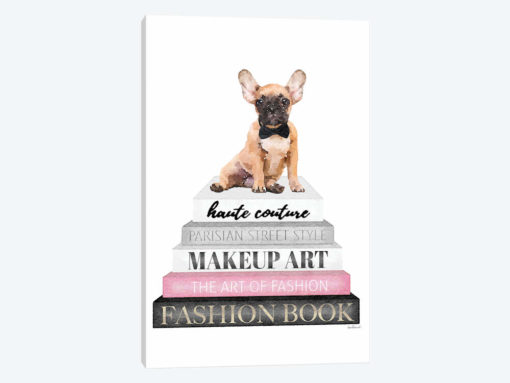 Grey Books With Pink, Fawn Frenchie