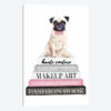 Grey Books With Pink, Pug With Bow Tie
