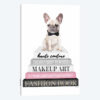 Grey Books With Pink, White Frenchie