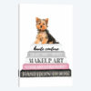 Grey Books With Pink, Yorkie