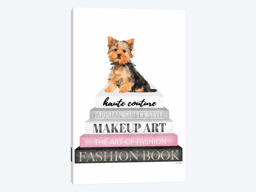 Grey Books With Pink, Yorkie