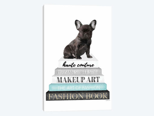Grey Books With Teal, Blk Frenchie