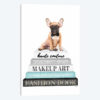 Grey Books With Teal, Fawn Frenchie
