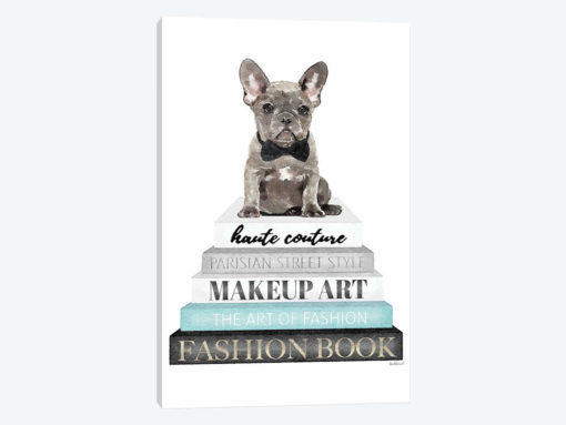 Grey Books With Teal, Grey Frenchie
