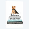 Grey Books With Teal, Yorkie