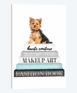 Grey Books With Teal, Yorkie