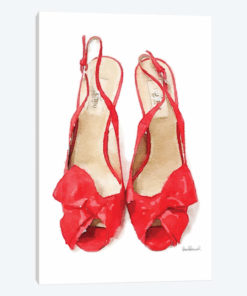 Red Heels With Bow Front View