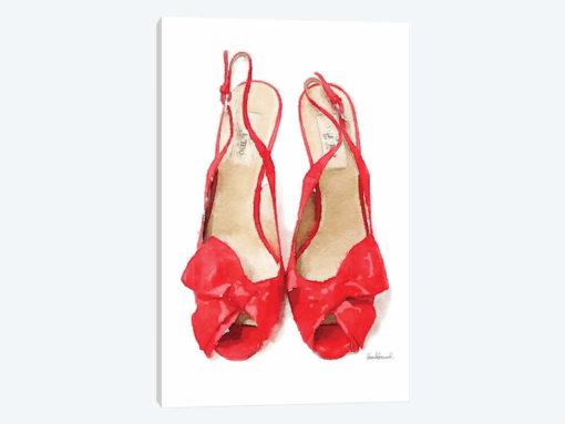 Red Heels With Bow Front View