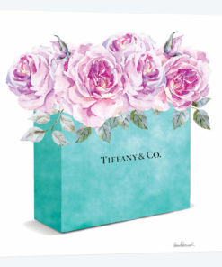 Teal Gift Bag With Pink Roses