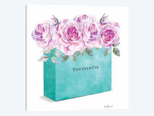 Teal Gift Bag With Pink Roses