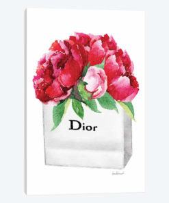 Small Fashion Shopping Bag With Deep Pink Peonies