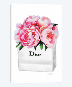 Small Fashion Shopping Bag With Pink Peonies