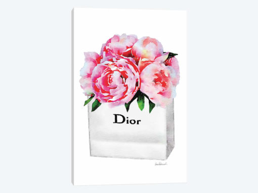 Small Fashion Shopping Bag With Pink Peonies