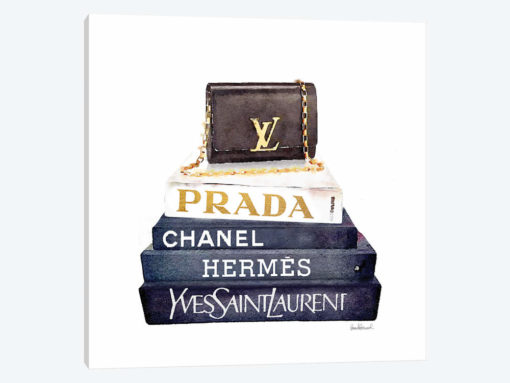 Stack Of Fashion Books With A Clutch Bag