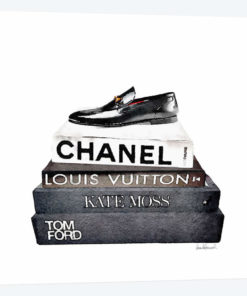 Stack Of Fashion Books With A Man's Shoe