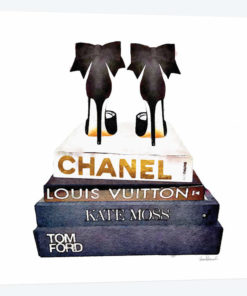 Stack Of Fashion Books With Bow Heels