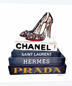 Stack Of Fashion Books With Lace Shoes