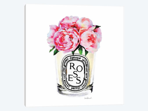 Candle With Pink Peonies
