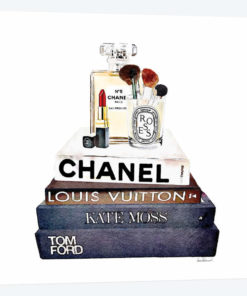 Stack Of Fashion Books With Makeup I