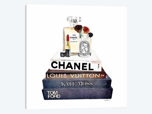 Stack Of Fashion Books With Makeup I