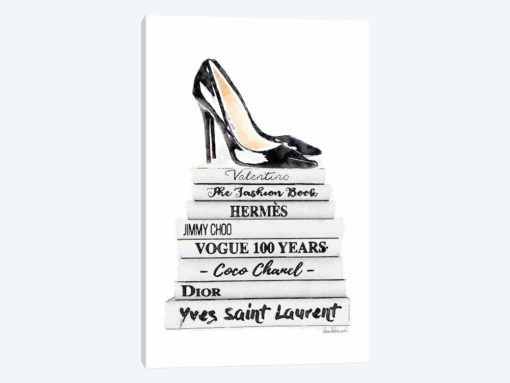 White Fashion Books With Black Heels